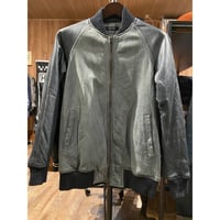 【Johnbull】ラムレザー切替 ジャケット L（グレー/ブラック）