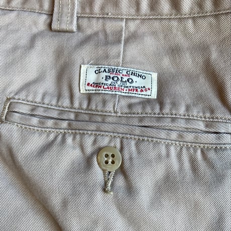 【POLO by Ralph Lauren】CLASSIC CHINO PHILIP PANT ベージュ 100%コットン チノパン W36/L32