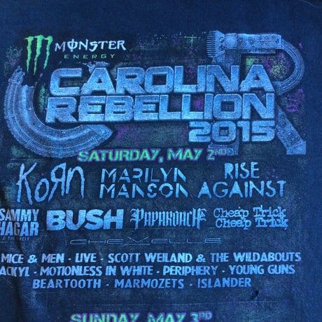 フェスT【CAROLINA REBELLION 2015】 ラウドロック・メタル フェスTシャツ ブラック