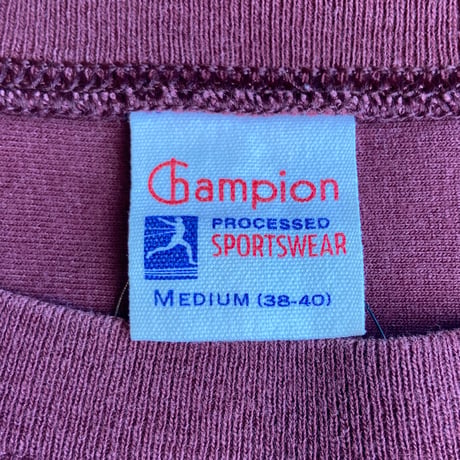 60s-70s復刻 【Champion】 ランタグ フットボールTシャツ バーガンディ M 65 ナンバリング