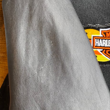 【90s USA製】HARLEY-DAVIDSON  レザー切替 スタジャン M / 袖革