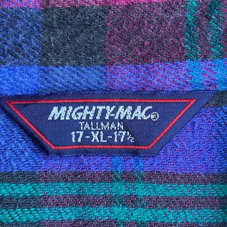 【MIGHTY-MAC】XL TALL / 90s マドラスチェック ネルシャツ / ビッグサイズ フランネル