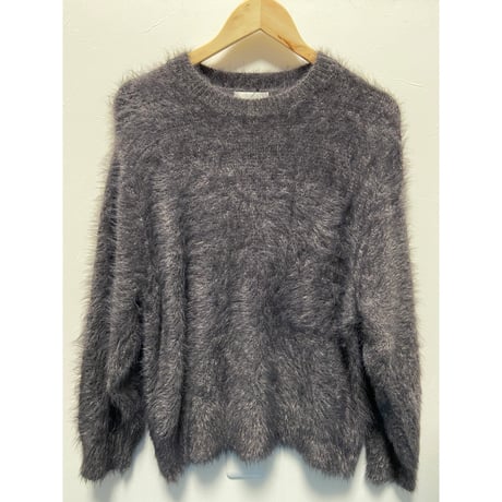 【WYM LIDNM】ふわふわフェザーヤーンニット　ダークグレー　L