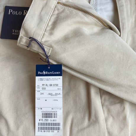 デッドストック【POLO by RALPH LAUREN】 2タック チノパン THE WILTON PANT ベージュ W34 L32 タグ付き