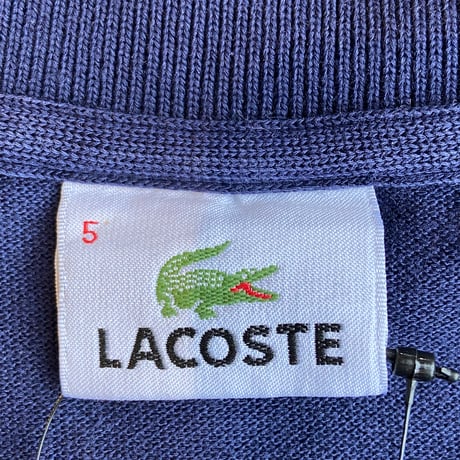 【LACOSTE】 L1212型 ユーロ企画 鹿の子 半袖 ポロシャツ ネイビー  90s-00s ヴィンテージ フレンチラコステ系 サイズ5