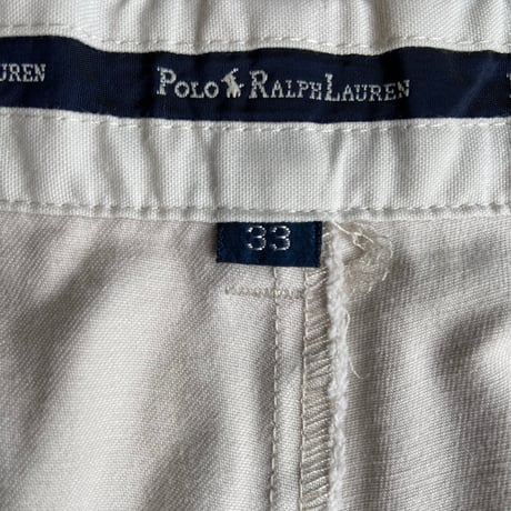 【POLO RALPH LAUREN】 ツータック チノパンツ 33インチ ANDREW PANT オフホワイト