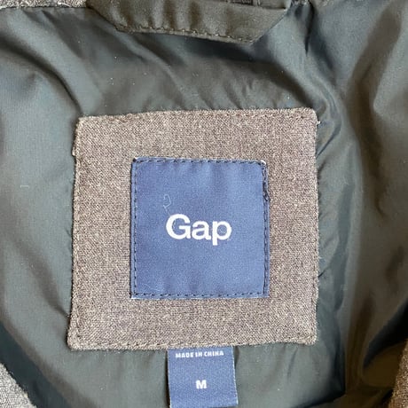 【Gap】 ファー付き ダウンジャケット M ブラック リブ袖