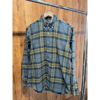 【Polo Ralph Lauren】 カスタムフィット チェック柄 ボタンダウンシャツ ブルー×グリーン M