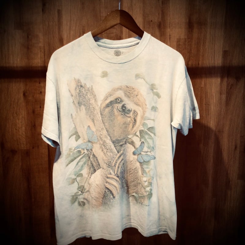 THE MOUNTAIN】ナマケモノ アニマルプリント タイダイ Tシャツ L ザ