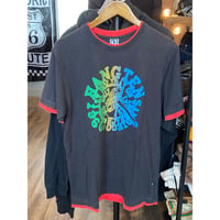 【HANG TEN】ハンテン レイヤード風 リンガーTシャツ サンディエゴ Lサイズ