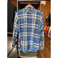 【RALPH LAUREN 】コットン100% ボタンダウンシャツ ブルー系マルチカラー M