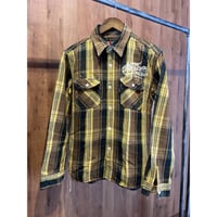 【M.W.S.】 ネルシャツ  厚手 コットン チェック ワークシャツ バイカー アメカジ  Borubic社製 L