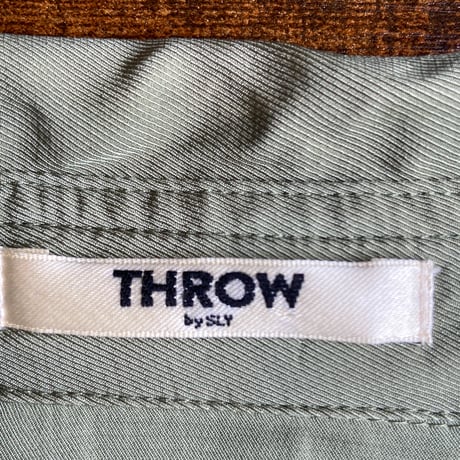 【THROW by SLY】シルク混 ルーズワークシャツ カーキ FREE