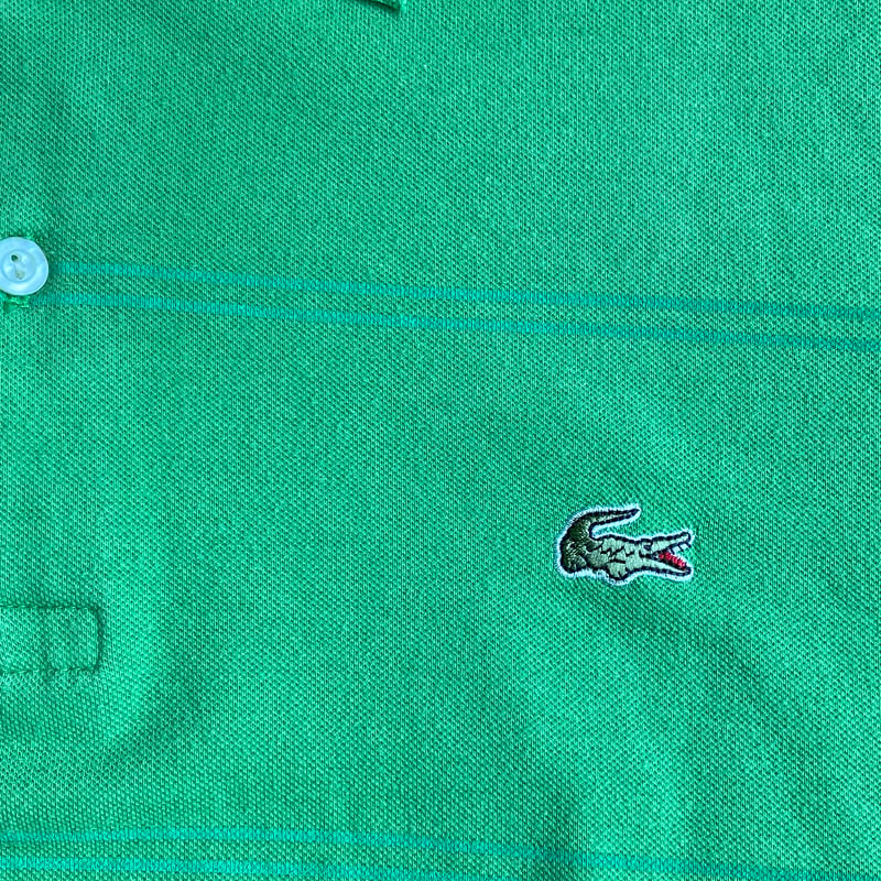 フランス製 【LACOSTE】 フレラコ ボーダーポロシャツ ライトグリーン
