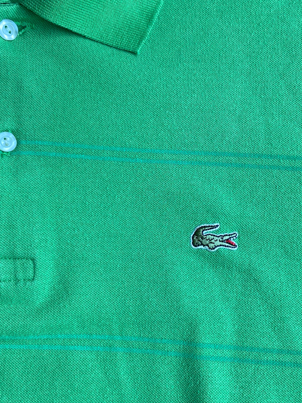 フランス製 【LACOSTE】 フレラコ ボーダーポロシャツ ライトグリーン