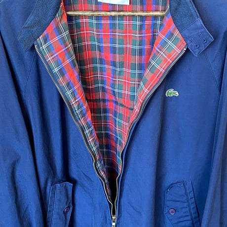 【XLサイズ/希少】IZOD LACOSTE アイゾッド ラコステ スウィングトップ 紺 チェック裏地