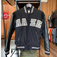 【激レア・MADE IN USA】HAZE ヴァーシティジャケット S 本革袖 ウール スタジャン 黒 アメリカ製