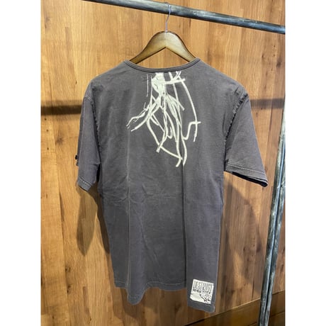 【MANIFEST】DESTRUCT IDENTITY グラフィック Tシャツ XL グレー 製品染め フェード感 音響機材 トーテムポール バックプリント