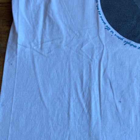 【Oasis】 "Live Forever" レコードプリント Tシャツ THRIFTY LOOK サニーサイドアップ ホワイト