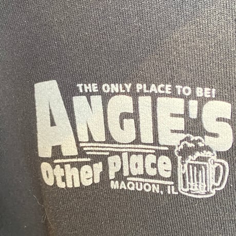 【FRUIT OF THE LOOM】 USA製 "ANGIE'S" アドプリント スウェット ブラック XXL