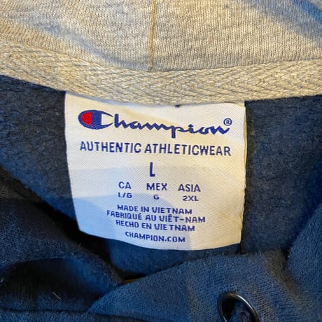 【Champion】定番 プルオーバーパーカー Lサイズ | カレッジ風「PROPERTY OF」ロゴ