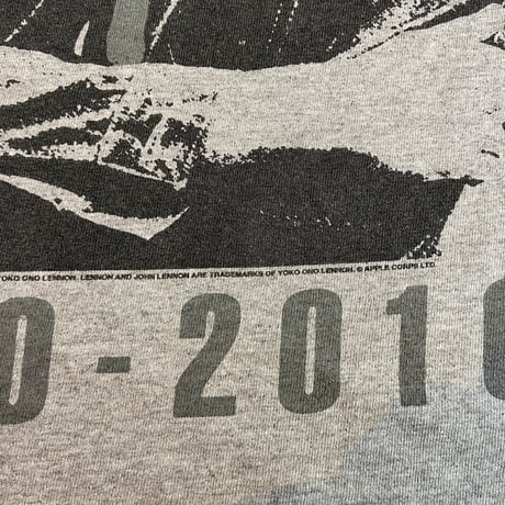 2010年コピーライト 【John Lennon】 肖像 フォトTシャツ グレー XL ALSTYLEボディ