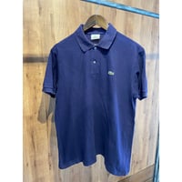 【LACOSTE】 鹿の子 ポロシャツ ネイビー サイズ5 L相当 日本製 ファブリカ