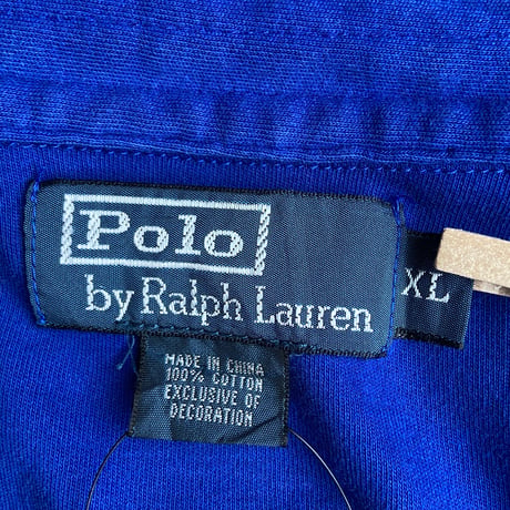 【Polo by Ralph Lauren】 ビッグポニー USA 刺繍 ジップアップ トラックジャケット 青 XL