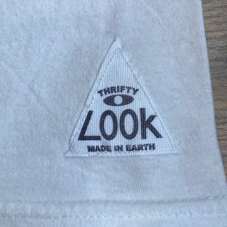 【Oasis】 "Live Forever" レコードプリント Tシャツ THRIFTY LOOK サニーサイドアップ ホワイト