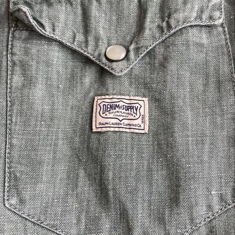 【DENIM & SUPPLY Ralph Lauren】 コットンリネン ウェスタンシャツ S シャンブレー ワークシャツ