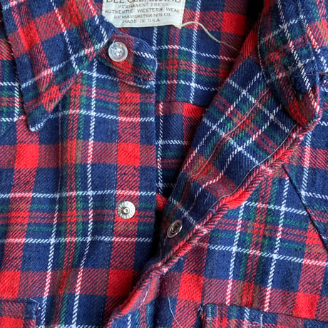 MADE IN USA【DEE CEE BRAND】赤紺 チェック柄 ウエスタンシャツ / 16 1/2 L-XL