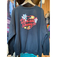 【SEQUENZ® ORIGINALS】トムとジェリー バックプリント スウェットシャツ XL 黒