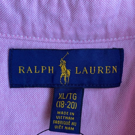 【RALPH LAUREN】 オックスフォードシャツ ピンク XL