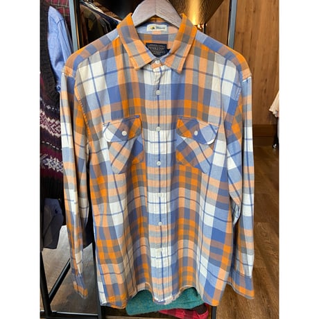 【PENDLETON Surf Pendleton】チェックシャツ Ｍ オレンジ ブルー サーフスタイル 両胸ポケット