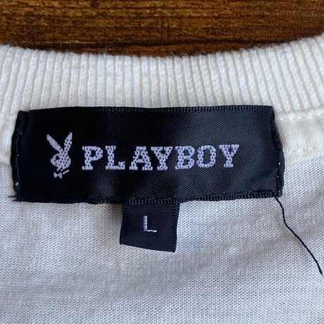 【PLAYBOY】 フォトコラージュ ラビットヘッド Tシャツ ホワイト L