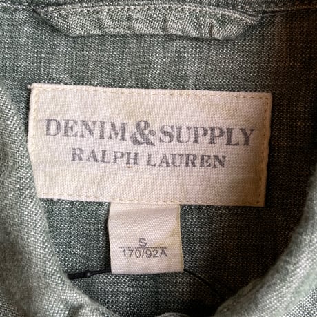 【DENIM & SUPPLY Ralph Lauren】 コットンリネン ウェスタンシャツ S シャンブレー ワークシャツ