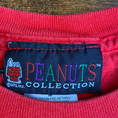 【PEANUTS】 スヌーピー ジョー・クール Tシャツ レッド  90s-00s キャラT
