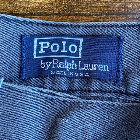希少！ 90s USA製 【Polo by Ralph Lauren】 2タック チノトラウザーズ サイドバックル グレー