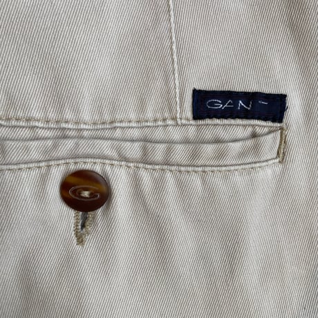 【GANT】ヴィンテージ風 2タック ワイドテーパード チノパンツ ベージュ W80