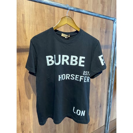 デッドストック・タグ付き【BURBERRY】 ホースフェリープリント Tシャツ ブラック L