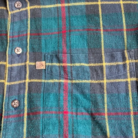 【PENDLETON】Sサイズ  コットンネルシャツ　グリーンチェック　ボタンダウン