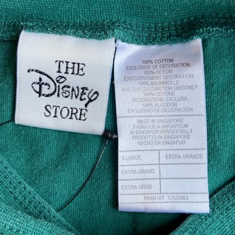 希少90s 【THE Disney STORE】 ティガー 刺繍 ヘンリーネック ロンT グリーン