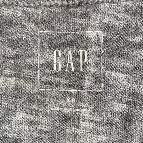 【GAP】 ヘンリーネック 長袖 Tシャツ 杢グレー XSサイズ 霜降り ロンT
