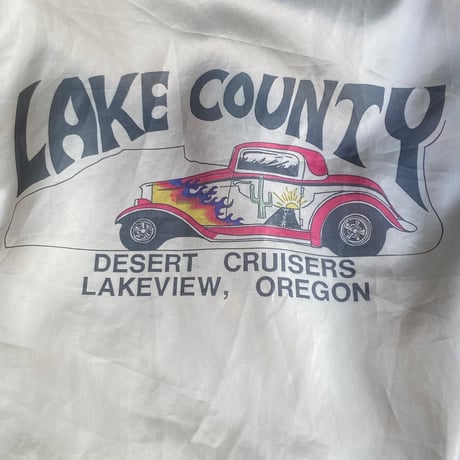80s-90s USA製 【Westark】　LAKE COUNTY　サテン スタジャン シルバー Mサイズ カークラブ ヴィンテージ