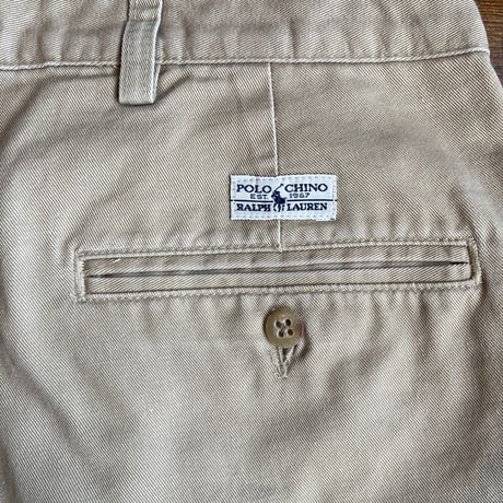 90s USA製 【Polo by Ralph Lauren】 ANDREW PANT  2タック チノパンツ ベージュ W36 L32