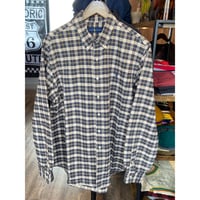 【RALPH LAUREN】 チェック ボタンダウン シャツ ネイビー×ベージュ XL