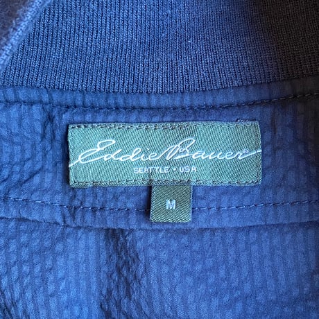 【Eddie Bauer】シアサッカー風 ジャケット 濃紺 Mサイズ