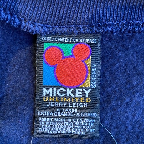 【90s】ミッキーマウス ヴィンテージ スウェット XL 紺 サンタ帽 TULTEX製