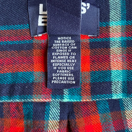 【LANDS’END】 ネルシャツ　Lサイズ　赤/紺/青　タータンチェック柄　トラディショナルフィット