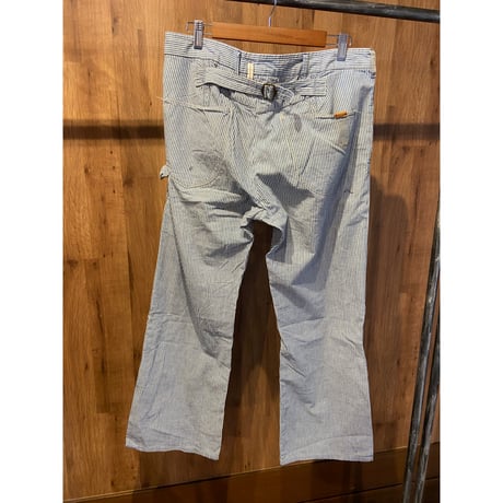 希少【Paul Smith RED EAR】 ヒッコリー ワークパンツ シンチバック ペインターパンツ ストライプ柄 XL